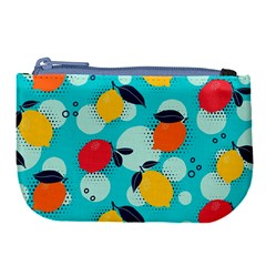 Pop Art Style Citrus Seamless Pattern Large Coin Purse by Pakemis