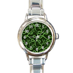 Snakes Seamless Pattern Round Italian Charm Watch by Pakemis