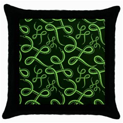 Snakes Seamless Pattern Throw Pillow Case (black) by Pakemis