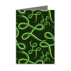 Snakes Seamless Pattern Mini Greeting Card by Pakemis