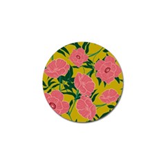 Pink Flower Seamless Pattern Golf Ball Marker by Pakemis