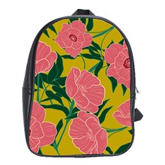 Pink Flower Seamless Pattern School Bag (xl) by Pakemis