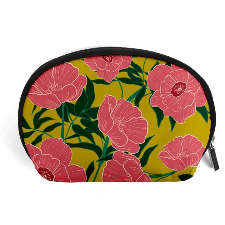 Pink Flower Seamless Pattern Accessory Pouch (Large)