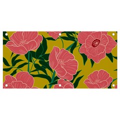 Pink Flower Seamless Pattern Banner And Sign 4  X 2  by Pakemis