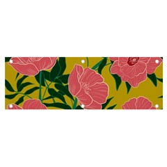 Pink Flower Seamless Pattern Banner And Sign 6  X 2  by Pakemis