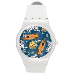 Missile Pattern Round Plastic Sport Watch (m) by Pakemis