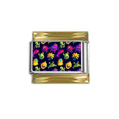 Space Patterns Gold Trim Italian Charm (9mm)