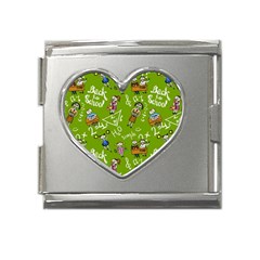 Seamless Pattern With Kids Mega Link Heart Italian Charm (18mm) by Pakemis