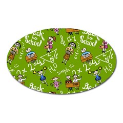 Seamless Pattern With Kids Oval Magnet by Pakemis