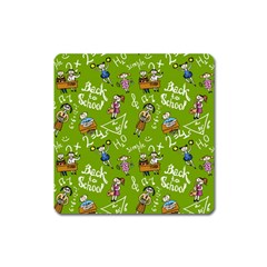 Seamless Pattern With Kids Square Magnet by Pakemis