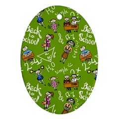 Seamless Pattern With Kids Oval Ornament (two Sides) by Pakemis