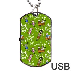 Seamless Pattern With Kids Dog Tag Usb Flash (one Side) by Pakemis