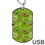 Seamless Pattern With Kids Dog Tag USB Flash (Two Sides) Back