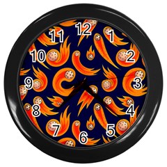 Space Patterns Pattern Wall Clock (black) by Pakemis