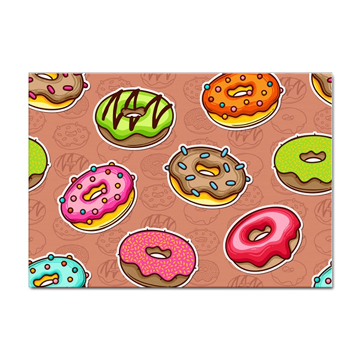 Doughnut Doodle Colorful Seamless Pattern Sticker A4 (100 pack)