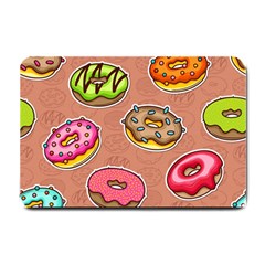 Doughnut Doodle Colorful Seamless Pattern Small Doormat by Pakemis