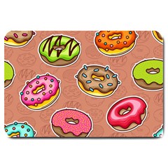 Doughnut Doodle Colorful Seamless Pattern Large Doormat by Pakemis