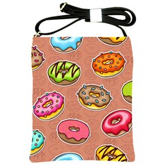 Doughnut Doodle Colorful Seamless Pattern Shoulder Sling Bag by Pakemis