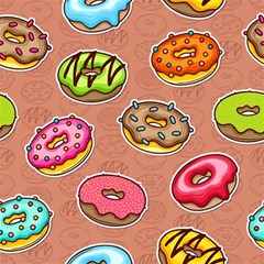 Doughnut Doodle Colorful Seamless Pattern Play Mat (square) by Pakemis