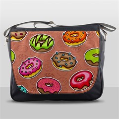 Doughnut Doodle Colorful Seamless Pattern Messenger Bag