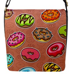 Doughnut Doodle Colorful Seamless Pattern Flap Closure Messenger Bag (s) by Pakemis