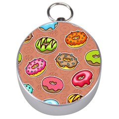 Doughnut Doodle Colorful Seamless Pattern Silver Compasses