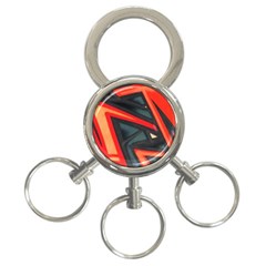 Graffiti Detail Wallpaper Texture Background 3-ring Key Chain by Pakemis