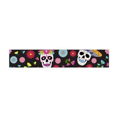 Day Dead Skull With Floral Ornament Flower Seamless Pattern Flano Scarf (mini) by Pakemis