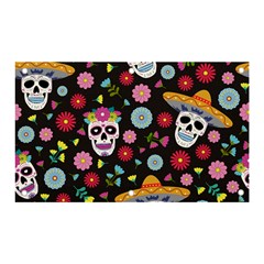 Day Dead Skull With Floral Ornament Flower Seamless Pattern Banner And Sign 5  X 3  by Pakemis