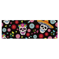 Day Dead Skull With Floral Ornament Flower Seamless Pattern Banner And Sign 6  X 2  by Pakemis