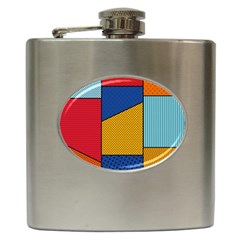 Dotted Colors Background Pop Art Style Vector Hip Flask (6 Oz)