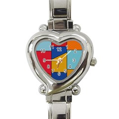 Dotted Colors Background Pop Art Style Vector Heart Italian Charm Watch by Pakemis