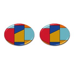 Dotted Colors Background Pop Art Style Vector Cufflinks (oval) by Pakemis