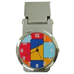 Dotted Colors Background Pop Art Style Vector Money Clip Watches Front