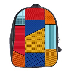 Dotted Colors Background Pop Art Style Vector School Bag (large)