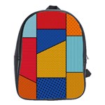 Dotted Colors Background Pop Art Style Vector School Bag (Large) Front