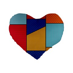 Dotted Colors Background Pop Art Style Vector Standard 16  Premium Heart Shape Cushions