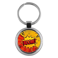 Explosion Boom Pop Art Style Key Chain (round) by Pakemis