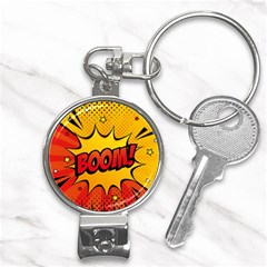 Explosion Boom Pop Art Style Nail Clippers Key Chain