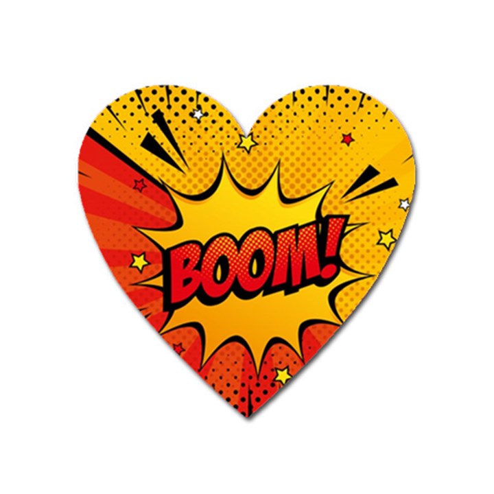 Explosion Boom Pop Art Style Heart Magnet