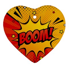 Explosion Boom Pop Art Style Heart Ornament (two Sides)