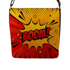 Explosion Boom Pop Art Style Flap Closure Messenger Bag (l) by Pakemis