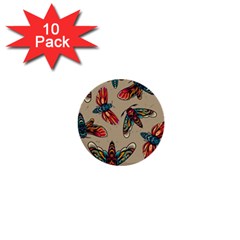 Tattoos Colorful Seamless Pattern 1  Mini Buttons (10 Pack)  by Pakemis