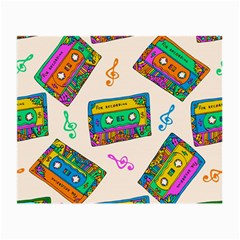 Seamless Pattern With Colorfu Cassettes Hippie Style Doodle Musical Texture Wrapping Fabric Vector Small Glasses Cloth