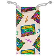 Seamless Pattern With Colorfu Cassettes Hippie Style Doodle Musical Texture Wrapping Fabric Vector Jewelry Bag by Pakemis