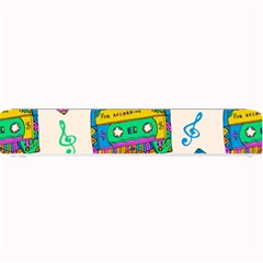 Seamless Pattern With Colorfu Cassettes Hippie Style Doodle Musical Texture Wrapping Fabric Vector Small Bar Mat by Pakemis