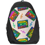 Seamless Pattern With Colorfu Cassettes Hippie Style Doodle Musical Texture Wrapping Fabric Vector Backpack Bag Front