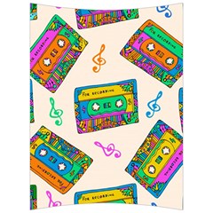 Seamless Pattern With Colorfu Cassettes Hippie Style Doodle Musical Texture Wrapping Fabric Vector Back Support Cushion