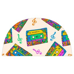 Seamless Pattern With Colorfu Cassettes Hippie Style Doodle Musical Texture Wrapping Fabric Vector Anti scalding pot cap