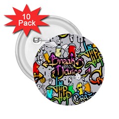 Hip Hop Background 2 25  Buttons (10 Pack)  by Pakemis